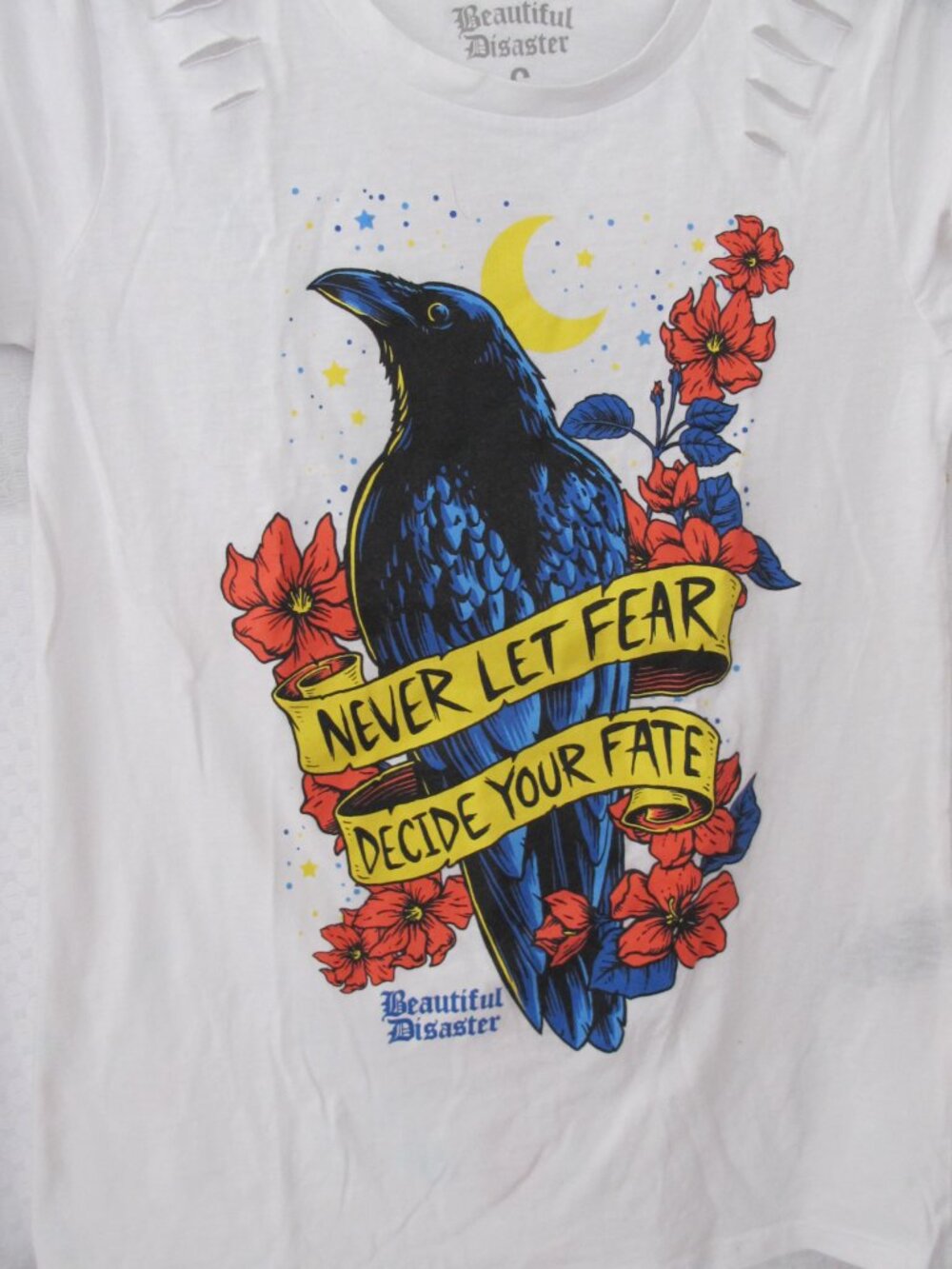 New - Beautiful Disaster Never Let Your Fear Decide T-Shirt - Picture 3 of 10
